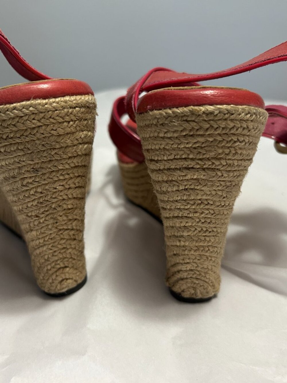 UGG Australia Hot Pink Jackilyn Leather Platform Espadrille Sandals Size 7 - Picture 12 of 12